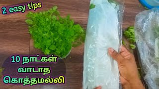 Store Coriander leaves freshly for 10 days | வாடாத கொத்தமல்லி | Preserve Dhaniya leaves longtime