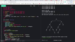 Binary Search Tree (BST) in Ruby with tree display in a text terminal