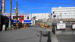 伊豆箱根鉄道・駿豆線【№313】製材所踏切・通過・走行映像　静岡県三島市寿町