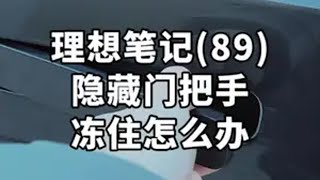 理想笔记-第89期 隐藏式门把手，冬天冻住怎么办？理想L6 理想L7  理想汽车 隐藏式门把手 隐藏式门把手被冻住