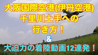 伊丹空港千里川土手への行き方\u0026着陸動画12連発！