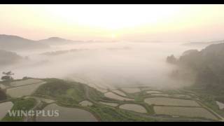 新潟県　十日町市　星峠　棚田と雲海　４K撮影