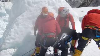 Everest Rescue : Falling off ladder in Khumbu Icefall