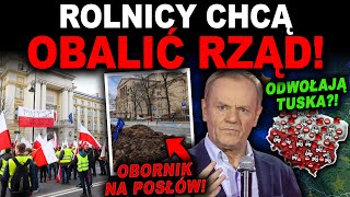 WŚCIEKLI ROLNICY ŻĄDAJĄ ODWOŁANIA RZĄDU! - obornik na biura posłów!