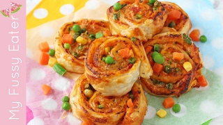 Veggie Pizza Roll Ups | Puff Pastry Pizza for Kids