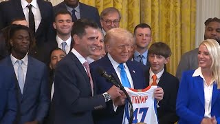 President Trump Jokes About Barron's Height at White House Gators Celebration | Funny Moments