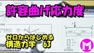 63　許容曲げ応力度　【構力マラソン】ゼロからはじめる構造力学