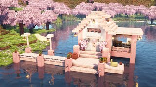 [Minecraft] How to Build a Cherry Blossom Fishing Dock / Fisherman’s House / Tutorial