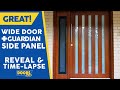 Eden Entry Door 1200mm Wide with Guardian 2 in 1 Side Panel -  Reveal & Timelapse - Doors Plus