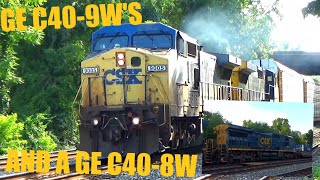 2 (CSX GE C40-9W's) On (CSX M216), A (CSX GE C40-8W) On (CSX i137) And More Trains At St. Denis