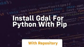 install gdal for python with pip