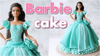 Princess in Blue/Green Dress Cake | Barbie Doll Cake 풍성한 블루드레스를 입은 바비 공주 케이크
