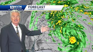 Hurricane Nicole headed to Florida, brings wind and rain to Alabama