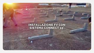 Impianto fotovoltaico con zavorre Sun Ballast su tetto piano