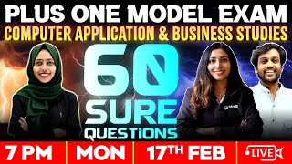 Plus One Model Exam | Business Studies + Computer Application | 60 Sure Questions | Exam winner