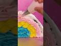 Piping a rainbow! I love using 1M tip for this. 🌈🎂🌈#cakedecorating #rainbowcake #remix