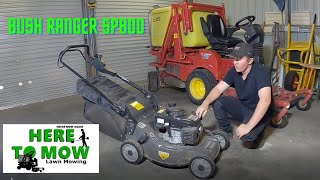 Bush ranger sp800 self-propelled push mower Honda GXV 160 engine walk around/review