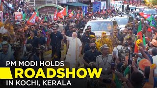 PM Modi holds roadshow in Kochi, Kerala