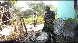 দক্ষিণ ২৪ পরগনার নোদাখালি থানার এলাকায় বাজি কারখানায় বিস্ফোরণ।