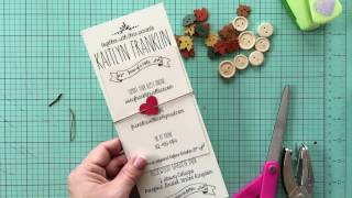 How to make a paper heart invitation belly band