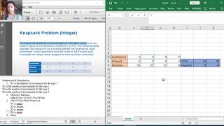 How to solve integer linear optimization problem on Excel solver