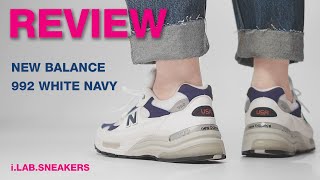 [REVIEW] 스웨이드 아닌 992! 깔끔한 스타일이시라면~  뉴발란스 992 화이트 네이비 리뷰 NB 992 WHITE NAVY M992EC REVIEW