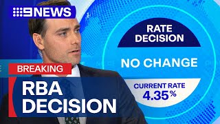 RBA keeps rates on hold at 4.35 per cent | 9 News Australia