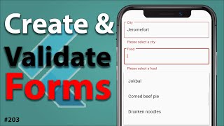 Flutter Tutorial - Create and Validate Forms With AutoComplete & Typeahead