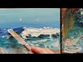 스케치 없이 린시드 오일 없이 유화로 파도치는 바다 그리기 how to paint ocean with oilpaint without sketch 1일1영상