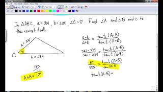 TRIG LAW OF TANGENTS