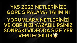 YKS 2023 NETLERİNE GÖRE SIRALAMA-2