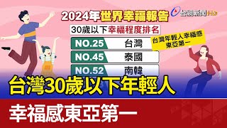 台灣30歲以下年輕人 幸福感東亞第一