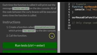 Write Reusable Javascript with Function, freeCodeCamp Basic Javascript