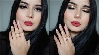 مكياج سهرة ذهبي  || Gold Glitter Makeup