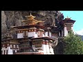 Bhutan famous monastery paro taktsang              (Tiger's nest) in English  cinematic  Shot video