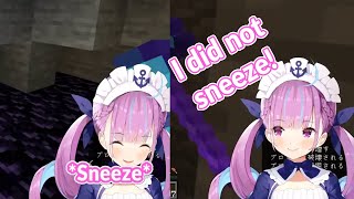 Aqua won't admit that she sneezed 【Hololive/ENG Sub】