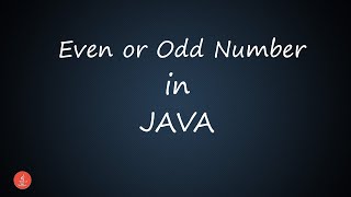Even or Odd Number in JAVA || BluejCode