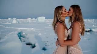 “Passion in the Antarctic: A French a sensual Kiss in the Land of Ice” kisses #lesbian #redhead