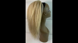 Crimp Super Yaky Kinky LIGHT WARM BLONDE Drawstring Bundle Wrap Ponytail Extension Yaki Crimped Hair