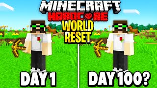 I Survived 100 Days In Hardcore Minecraft but the World Reset EVERY DAY. Here's what happened.