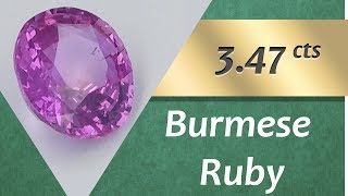 Burmese Ruby. 3.47 Carat Natural Burmese Ruby