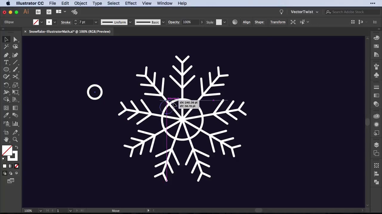 Rotate Tool And Math In Illustrator Create A Snowflake In Illustrator