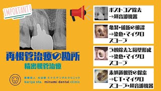 精密根管治療 　【愛知県刈谷市の歯医者】　再根管治療の勘所　MTA　ラバーダム防湿　バイオセラミックス　オンライン診療　自由診療　顕微鏡歯科　マイクロスコープ　Kariya city　Aichi