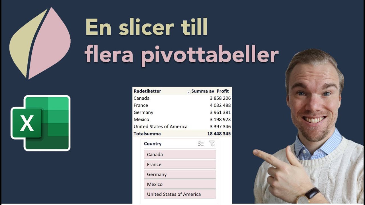 Excel - Flera Pivottabeller Med EN Slicer Som Styr Dem Alla - YouTube