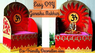 How to make Eco-Friendly Ganesha Makhar/ #singhasan   #ganeshamakhardiy  I Colours Creativity Space