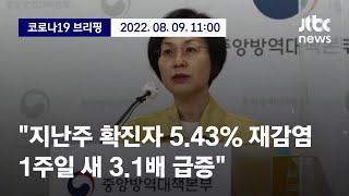 [현장영상] 중앙방역대책본부 브리핑｜휴가철 재확산 시작됐나…재감염 급증·비수도권 위험도 '높음' 격상 (22.8.9) / JTBC News