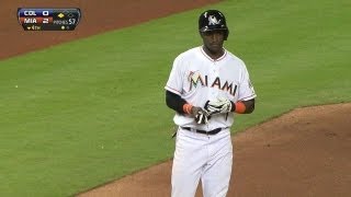 COL@MIA: Hechavarria smacks an RBI triple to center