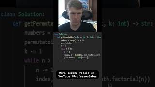 60. Permutation Sequence Python LeetCode Solution #leetcode #coding #codingproblems #python