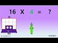 learn 16 times table numbly study with numberblocks multiplication learn to count