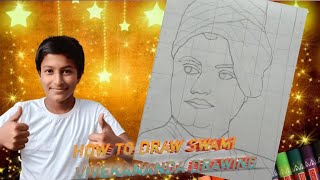 How to draw Swami Vivekananda drawing। step by step drawing। grid drawing Swami Vivekananda।